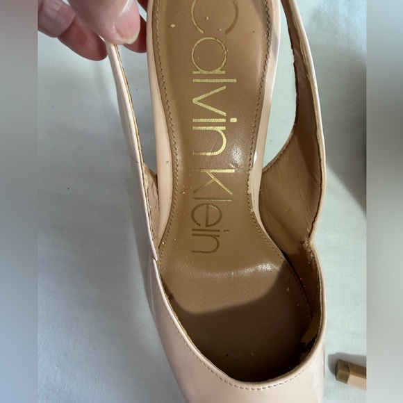 Calvin Klein Slingback Heels shoes size 7 tan nude - Picture 2 of 6